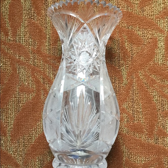 EUROPEAN Antique CRYSTAL GLASS VASE Handmade❤️ - Picture 2 of 8